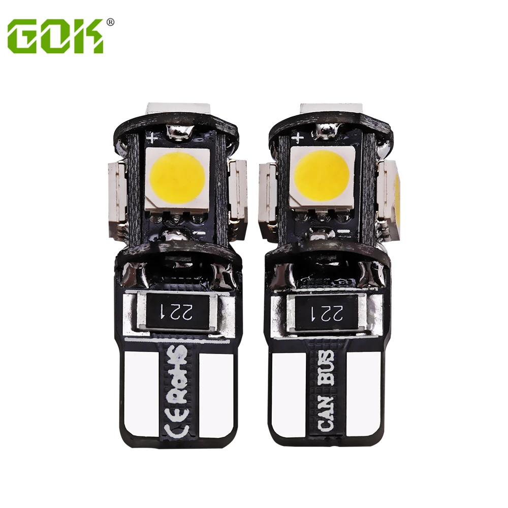 10 шт. T10 5led 5050 smd Led Canbus автомобильный Smd светильник w5w led canbus 194 t10 5smd лампа без Obc для