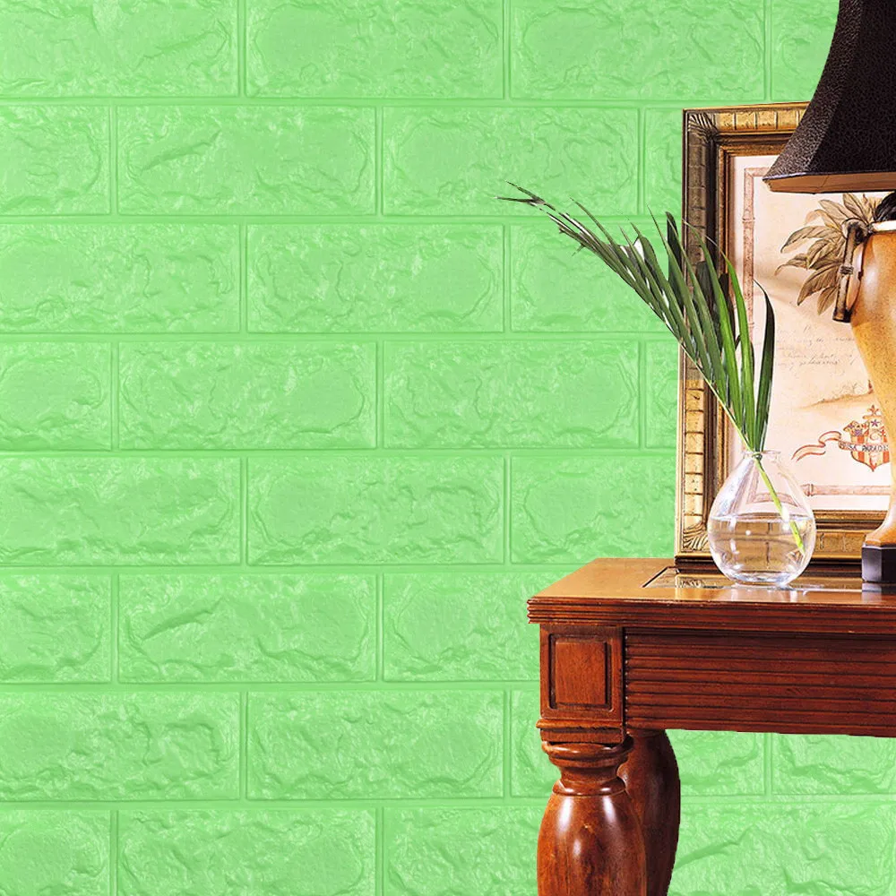

2017 Hot PE Foam 3D Wallpaper DIY Wall Stickers Wall Decor Embossed Brick Stone Candy color room decor kids rooms stencils EY11