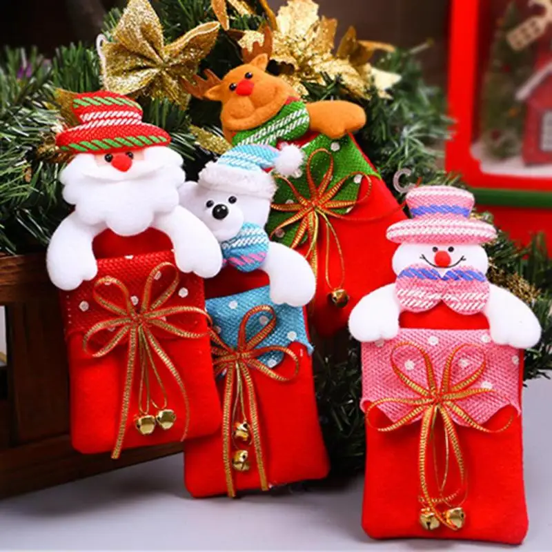 

Christmas Cloth bag Candy Covers Santa Claus/Snowman/Elk/Bear Bag Decor Supply Children Gift Holders Tree Pendant Storage Bag
