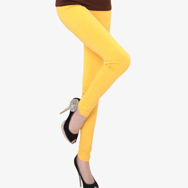 Высокая Талия Для женщин брюки женские леггинсы Harajuku белые черные обтягивающие брюки для Для женщин весенние узкие брюки для женщин размера плюс - Цвет: Yellow