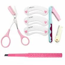 Набор косметических инструментов для бровей 4 в 1, триммер для бритья бровей, усилитель бровей, трафареты для рисования, макияж для глаз, набор инструментов для женщин