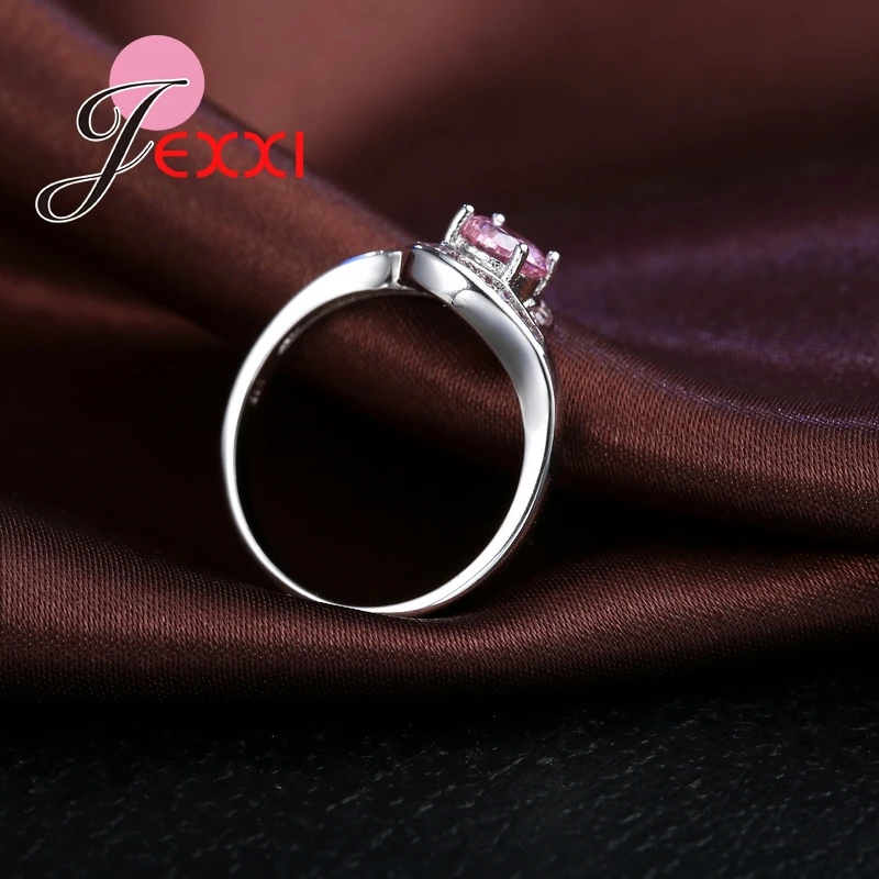 Дизайн, кольцо с розовым кубическим цирконием, модное, 925 пробы, серебряное, для женщин, для свадьбы, помолвки, вечерние ювелирные изделия, подарок для влюбленных