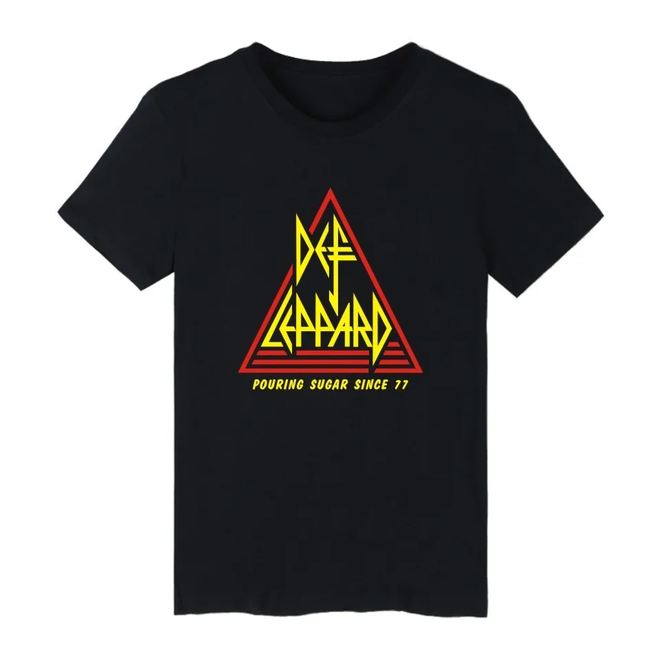 Def Leppard Rock Хип-хоп короткий рукав Футболка Для Мужчин's Повседневное футболка