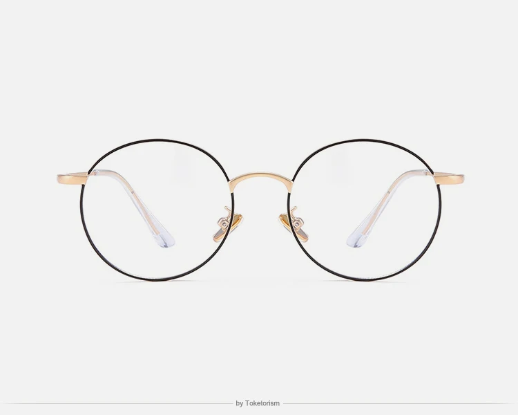 Toketorism анти-Синие лучи очки круглые металлические оправы для женщин мужчин Сверхлегкие Ретро Оптические очки оправа