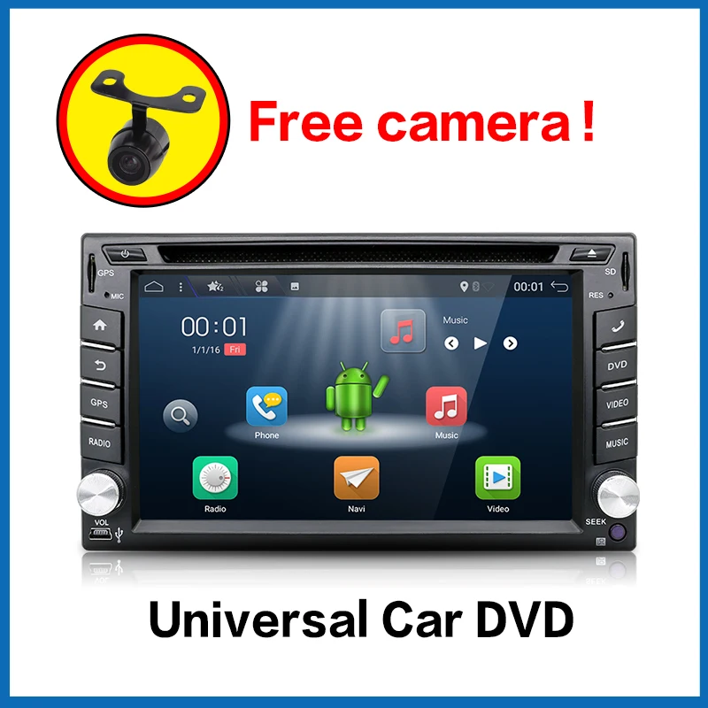 Head Unit Double Din in Dash GPS Navigation with Backup Camera,2GB 16GB