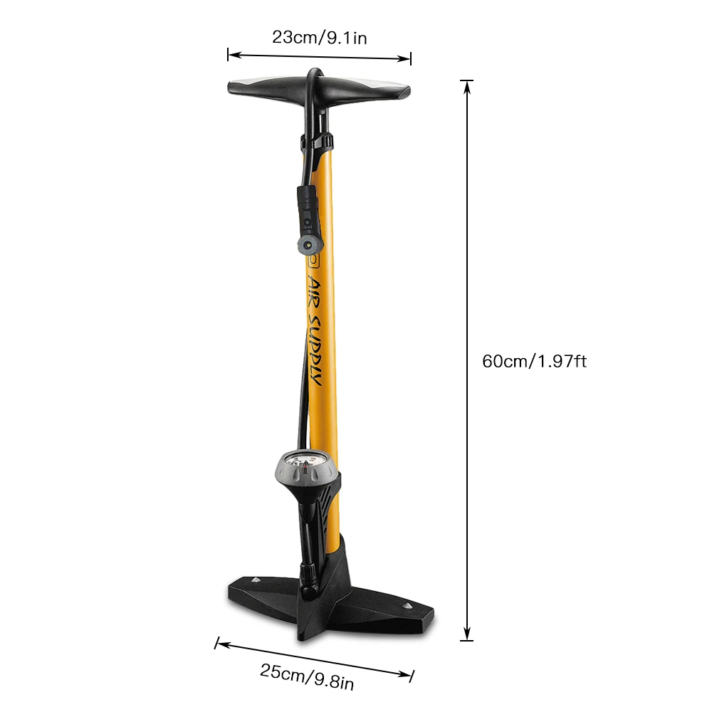 Напольный насос для велосипеда высокого давления 160PSI велосипедный напольный насос с манометром для Presta и Schrader Клапан