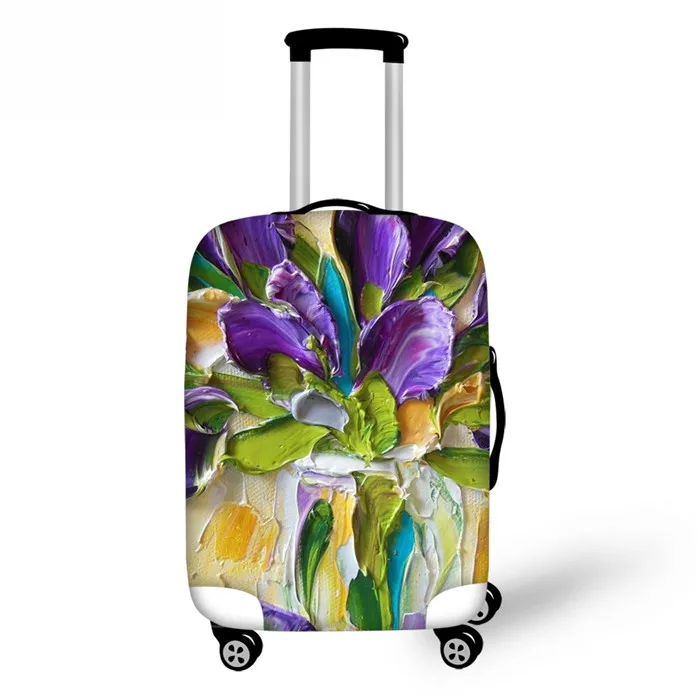 ELVISWORDS, 3D Цветочный Принт, Чехол для багажа, масляный чемодан для рисования, чехлы, аксессуары для путешествий, Эластичный Защитный багажник - Цвет: CC1891
