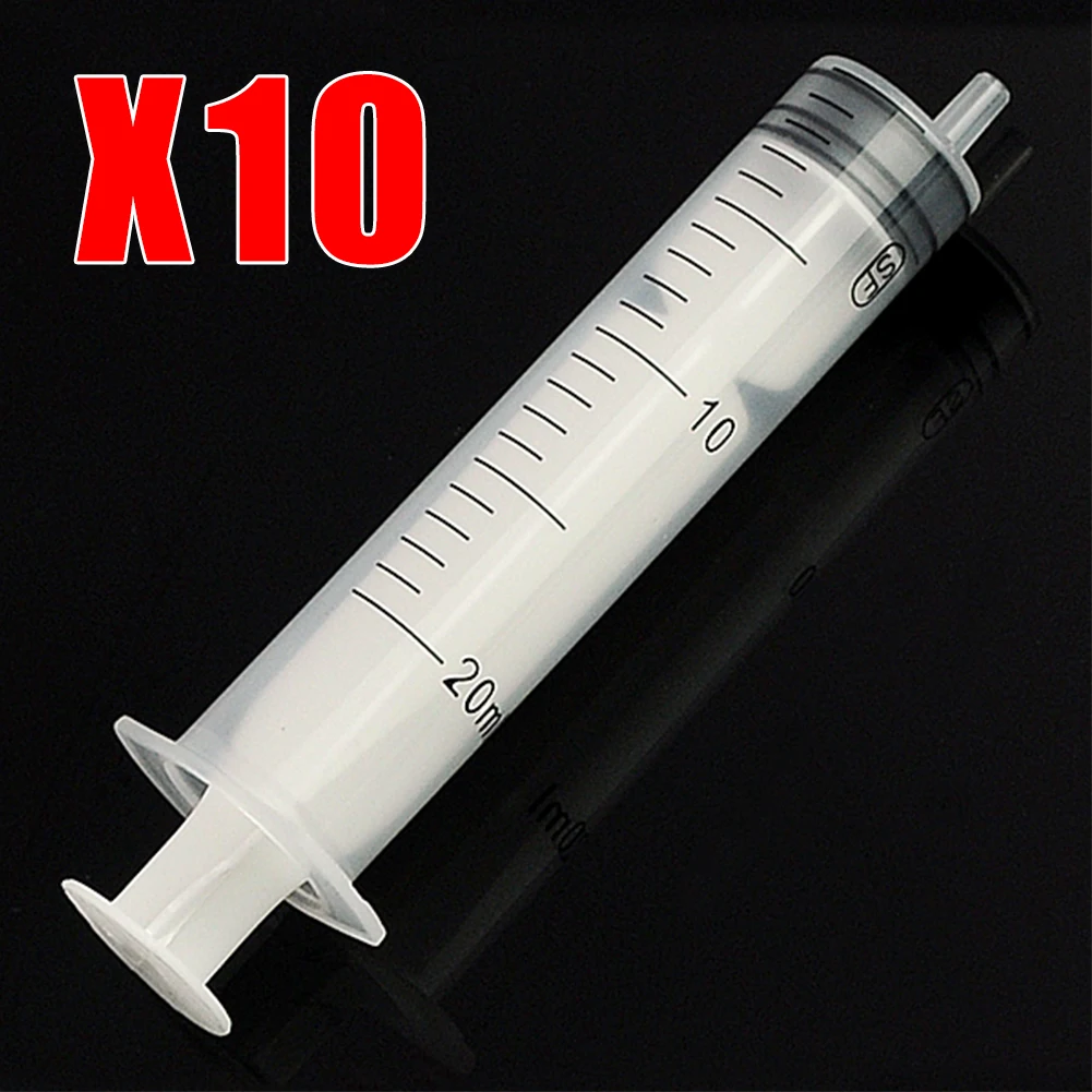 HOT 10Pcs Disposable Syringe 1ml 2.5ml 3ml 5ml 10ml 20ml 30ml 50ml Enema Medica Yringes Feeder Needle Glue Disposable Syringe - Цвет: 20ml