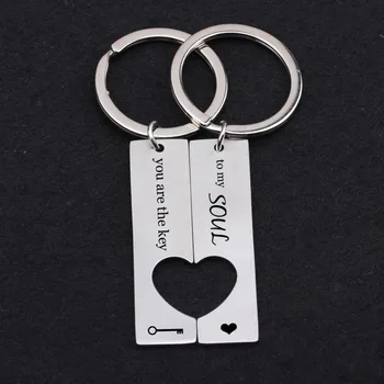 

Lovers Keyring Hollow out of the heart Keychian Plyer1 and Plyer2 Keychain 2PCS Keyfob Keychain Keysholder Bagchain couples