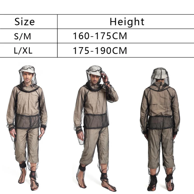 Полезная противомоскитная одежда на природе Рыбалка походы Охота для мужчин и женщин быстросохнущая дышащая сетка насекомых удобный костюм