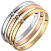 CZ Rose Gold Color Bangles Bracelets for Woman Stainless Steel Cuff Bracelet Wristband Luxury  Jewellery Wedding Gift 1