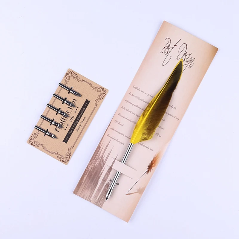 1 Набор перьевая авторучка, винтажная перьевая ручка, перьевая ручка, косая ручка+ 5 шт. сменный наконечник - Цвет: YW