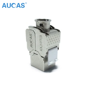 

AUCAS 4pcs Cat5e keystone rj45 shielded FTP Zinc Alloy Module Keystone Jack Network Connector Adapter Free Shipping