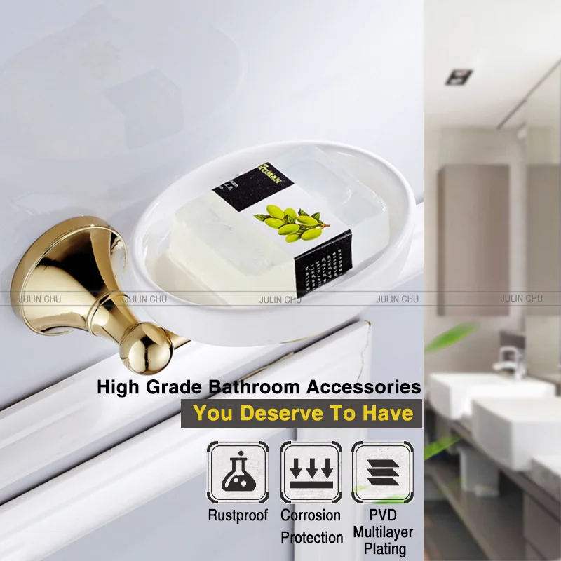 gold soap dish holder bathroom accessoies