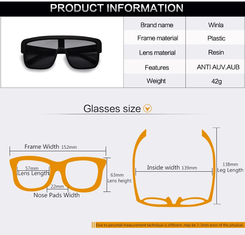 Winla классические женские Солнцезащитные очки женские негабаритные модные брендовые дизайнерские градиентные линзы квадратные плоские стильные очки UV400 WL1075