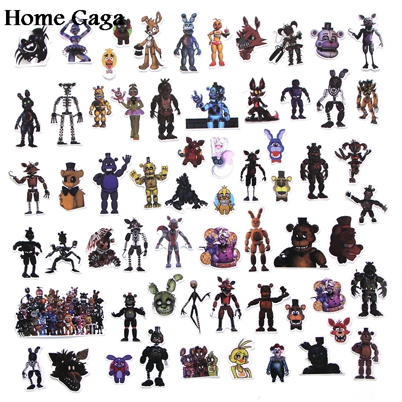 Homegaga 58 шт. Nights at Freddy bears, детское украшение, стикеры для скрапбукинга, альбома, багажа, ноутбука, телефона, наклейка, D1535