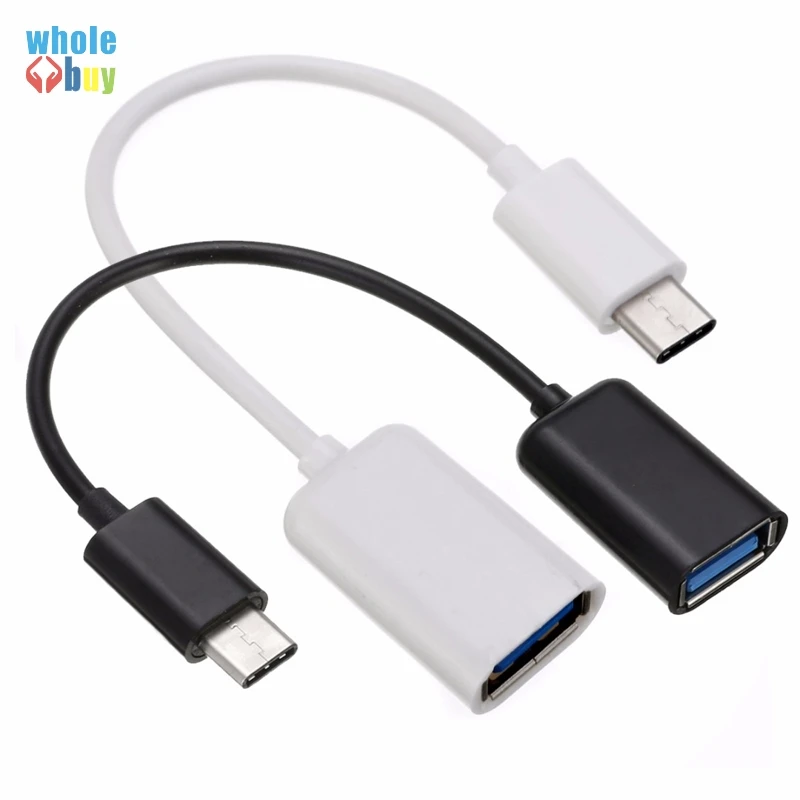 Type C OTG usb-адаптер, кабель 3,1 type-C штекер USB 2,0 A Женский OTG адаптер для кабельного шнура Белый/Черный 16,5 см 100 шт/партия