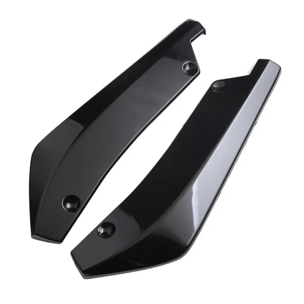 

2Pcs Car Universal Rear Bumper Spoiler Canards Diffuser Car Side Fin Scratch Protector Black Rear Lip Wrap Angle Splitters Parts