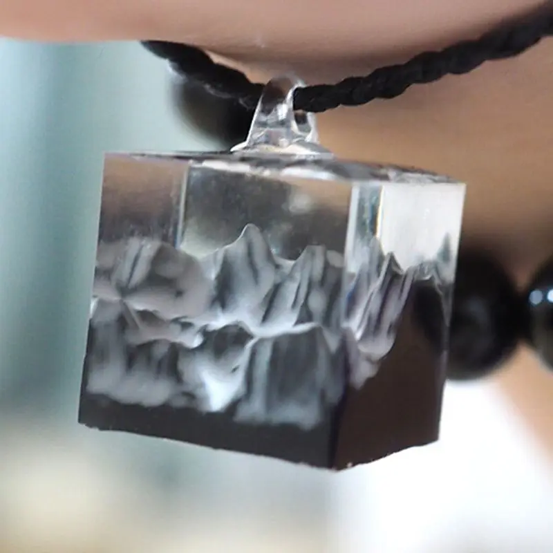 Снежная гора силиконовая смола Плесень DIY микро пейзаж USB привод смолы формы