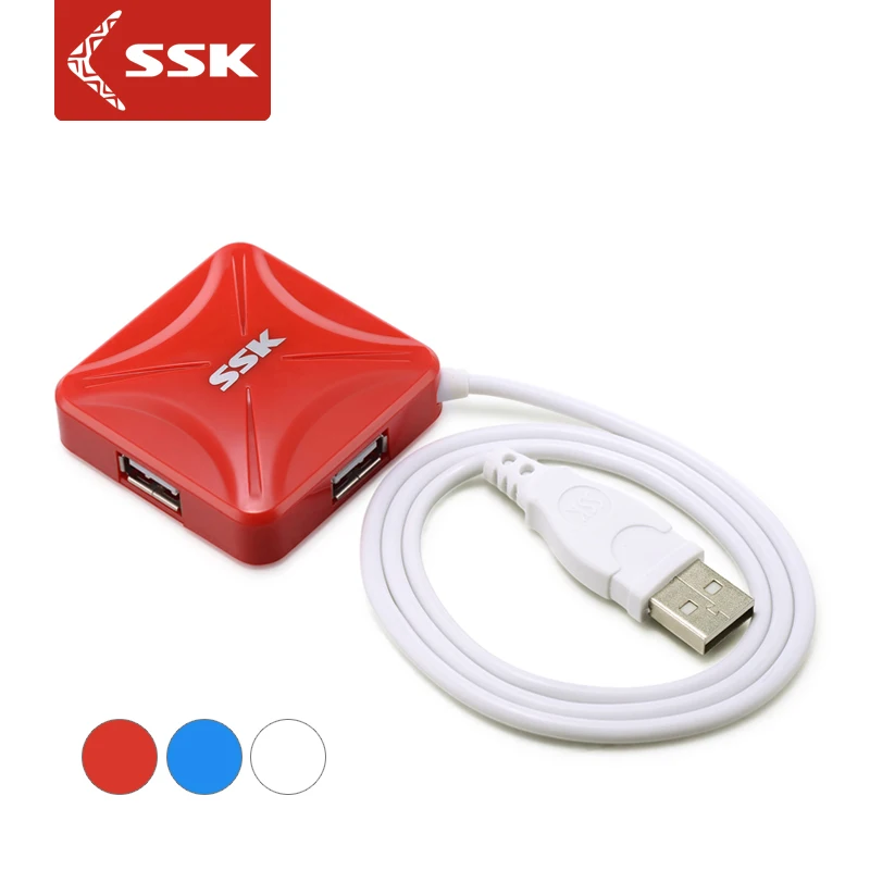 

SSK SHU027 hot-sales colorful USB2.0 Hub with Extend USB 4ports 60mm cable for laptop desktop play and play support hot swapping