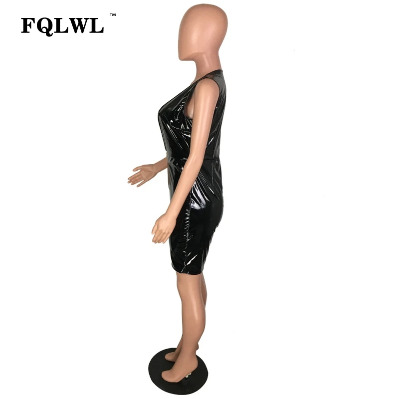 FQLWL искусственная из искусственной кожи сексуальный комбинезон женские комбинезон шорты летний комбинезон желтый V шеи черные женские