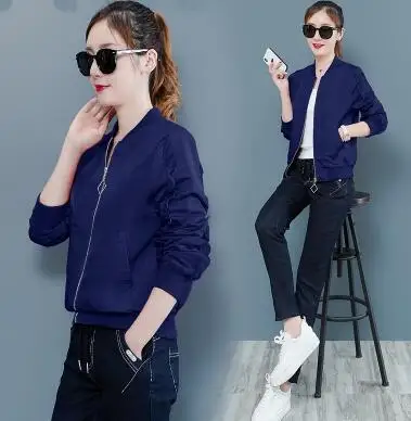 blue Короткая куртка женская новая трендовая женская верхняя одежда модная куртка топы для отдыха пальто весна Женская молодежная одежда для дам 1185 - Цвет: blue