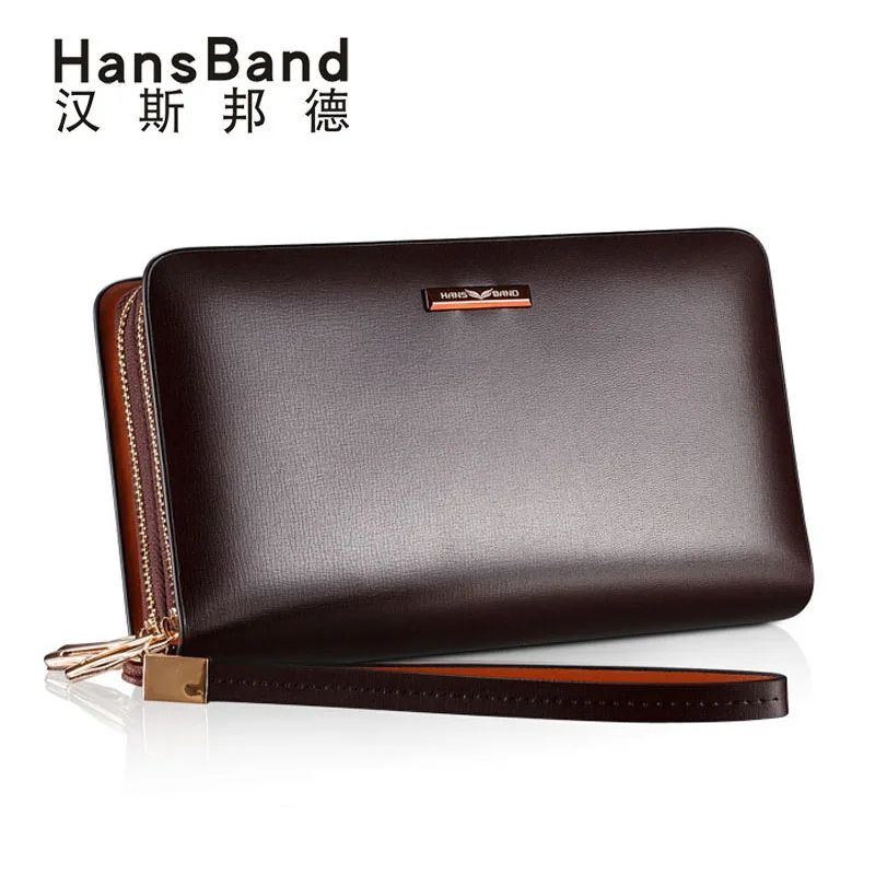 

HansBand 2018 Men Wallet Genuine Leather Purse Fashion Casual Long Business Male Clutch Wallets Men's handbags Men's clutch bag