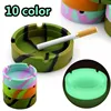 Glowing In the Darkness Silicone Ashtray Portable Round Cigarette Ash Tray Holder Foldable Eco-Friendly Soft Cenicero Luminous ► Photo 2/6