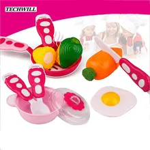 Моделирование 9 шт./компл. Кухня посуда игрушки для детей резки Пособия по кулинарии Продовольственная игра принадлежности для девочек и мальчиков ролевые игры ролевая игра инструменты