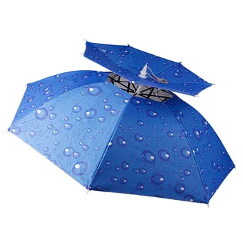 

Fishing Umbrella Cap Headband Umbrella Cap Sunscreen Non-handle Head Umbrellas Gift Sombrillas Home Fish Gear Rain WZP072