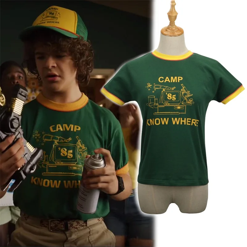 

Stranger Things Dustin Cosplay Costume Short Sleeve T-shirt Baseball Hat