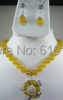 

New arrival - yellow k flowers Pendants necklace + earring set