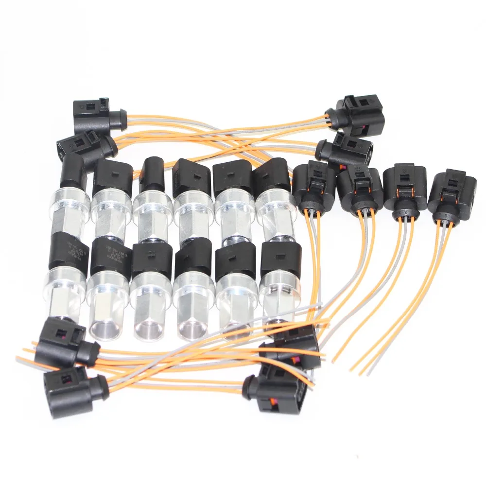 12 Set Air Conditioning Pipe Pressure Sensor Switch + Cable Harness