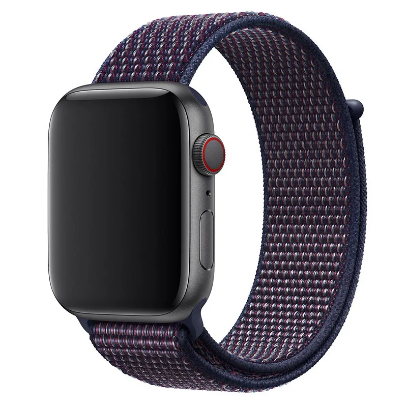 Спортивный ремешок на липучке для apple watch band 5 4 3 iwatch band 44 мм 40 мм correa apple watch браслет часы 42 мм 38 мм аксессуары - Цвет ремешка: Indigo