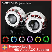 2,5 ''CCFL двойные ангельские глазки Halo линзы для фар HID биксеноновый проектор H1 H4 H7 9005 9006 автомобильный Стайлинг