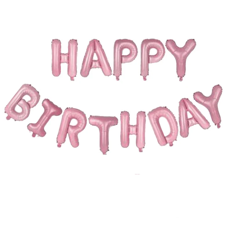13 шт./компл. 16 дюймов буквы с днем рождения воздушные шары с днем День рождения украшения Детские воздушные шарики с алфавитом Baby Shower поставки - Цвет: Розовый