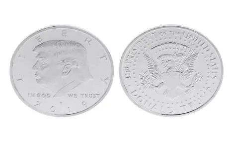 Памятная монета Трамп Америка свобода президент сувенирная коллекция художественные монеты сплав подарки серебро золото - Цвет: Серебристый