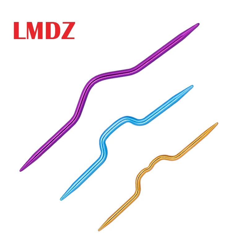 LMDZ 3 шт./лот изогнутые крючки для вязания алюминиевые спицы шарфа свитера твист