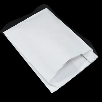 

200Pcs/lot 15*4*19.5cm Open Top White Kraft Paper Fired Food Greaseproof Packaging Bag Bakery Chips Sandwich Package Pouches