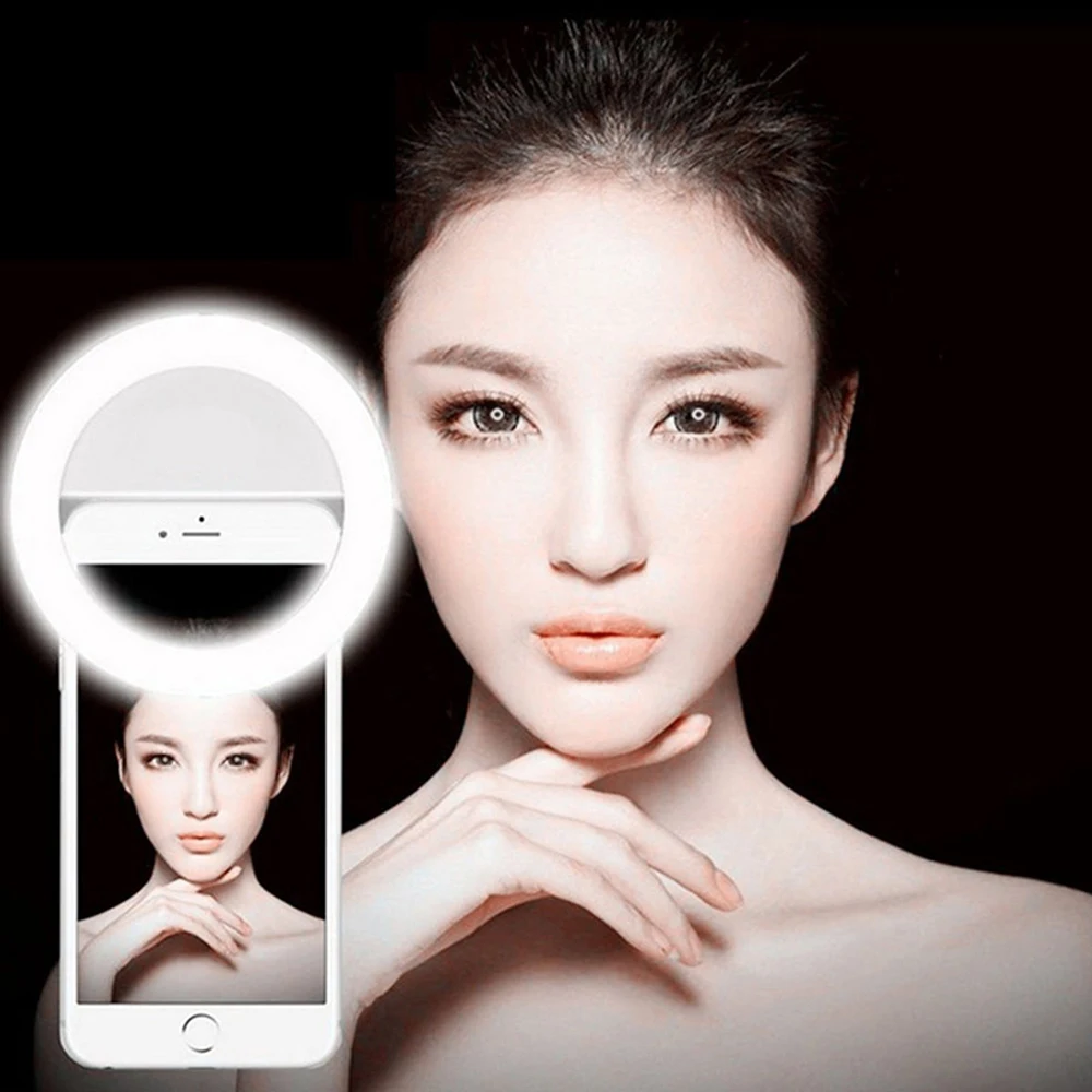 

LEDSMITH Selfie Flash LED Light Round Ring Camera Fill Lights Clip for iPhone 6 plus 6s 6 5s 5 4s 4 Samsung Galaxy Smartphone