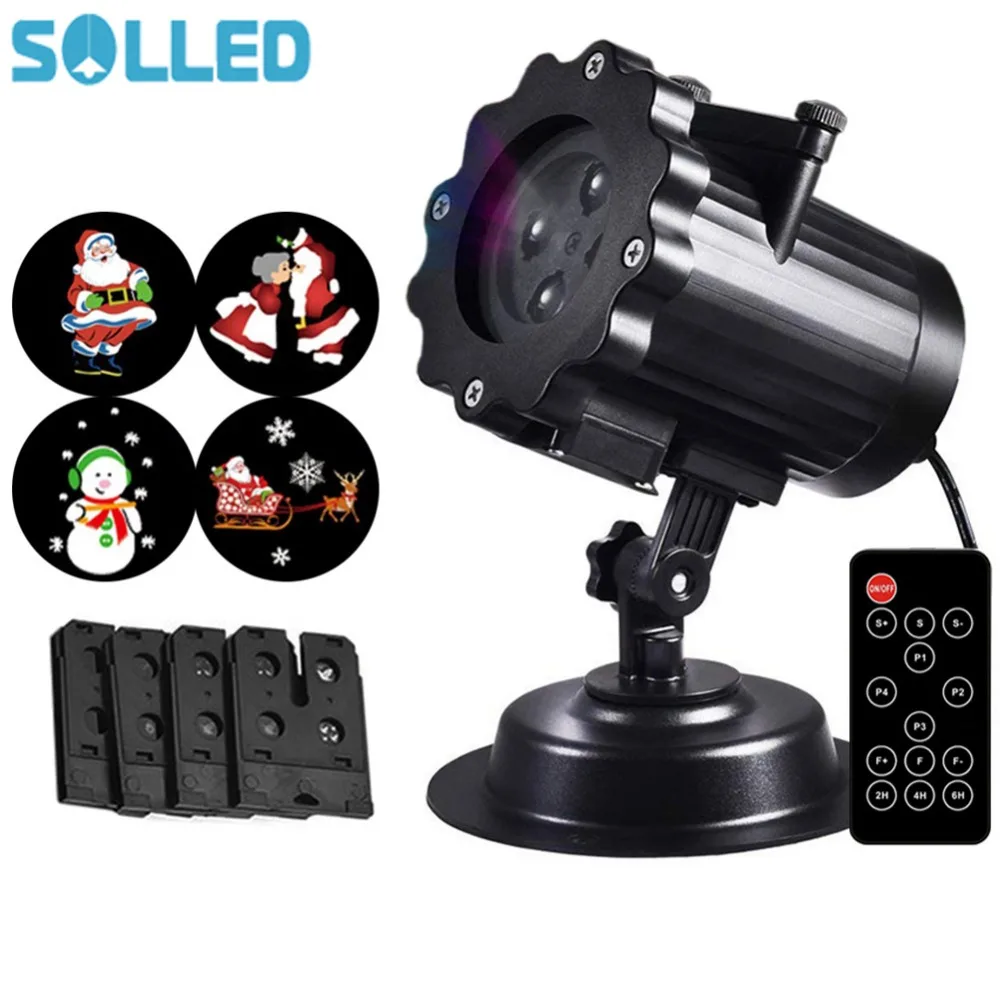 

Slides LED 100-2SOLLED0V Waterproof Projection Lamp with Remote Control Colourful Projector Christmas Holiday Disco Stage Lamp