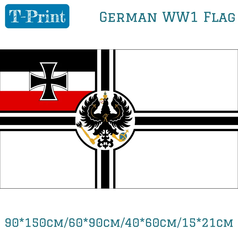 

WW1 German flag and Banner Imperial Germany Historical Naval Flag 90*150cm/60*90cm/40*60cm/15*21cm 3X5FT Deutsch Reich flag