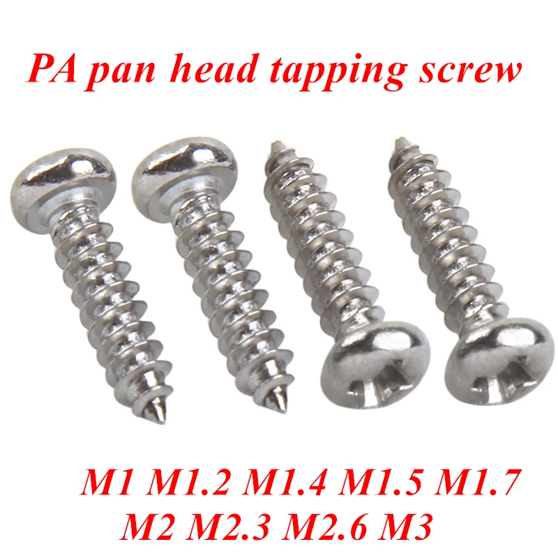 1000Pcs M2.3-M3 Zinc Black Round Head Phillips Pan Head Self-tapping Screws 1000Pcs M2.3-M3 Zinc Black Round Head Phillips Pan Head Self-tapping Screws