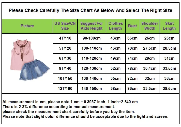 kids girls bowknot ribbon sleeveless shirts denim short skirts girls clothes suits sets size