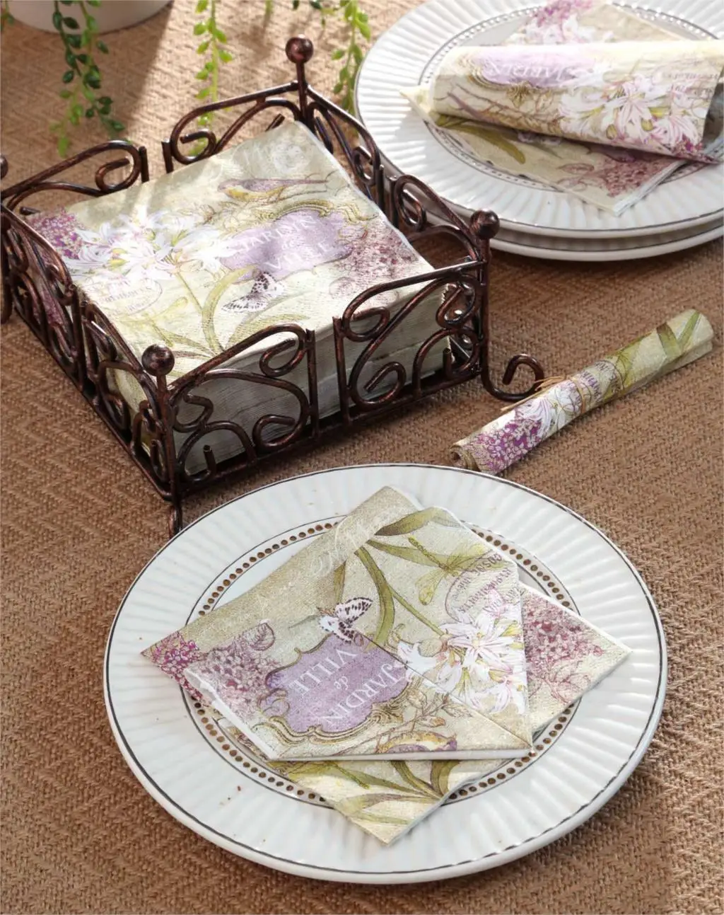 Cocktail Paper Napkins 20pcs 25*25cm 3 ply vintage purple paper napkins