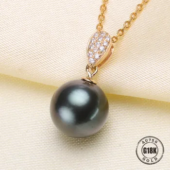 

Luxury genuine G18K Gold Accessories Fashion Pearl Pendant Settings Findings Pendant Mountings Women Accessories Female Jewwelry
