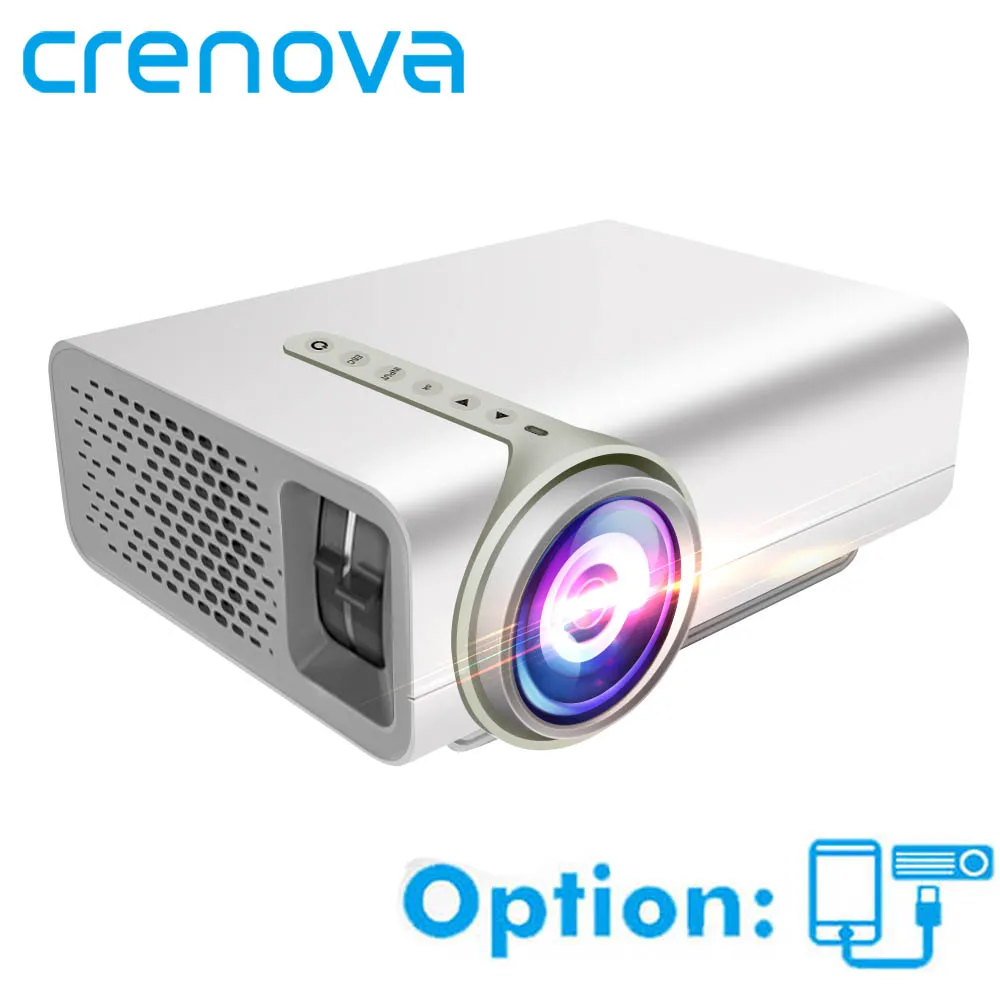 CRENOVA Mini Projector For Home Theater System Movie Video Projector With HDMI VGA AV USB Wired With The Same Screen Beamer