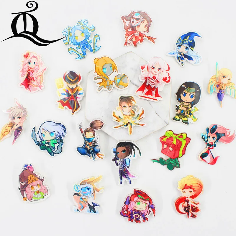 

fashion lol 1 PCS Painting cartoon mix skeleton for Clothing Acrylic Badges Kawaii Icons on The Backpack Pin Brooch Badge Z23