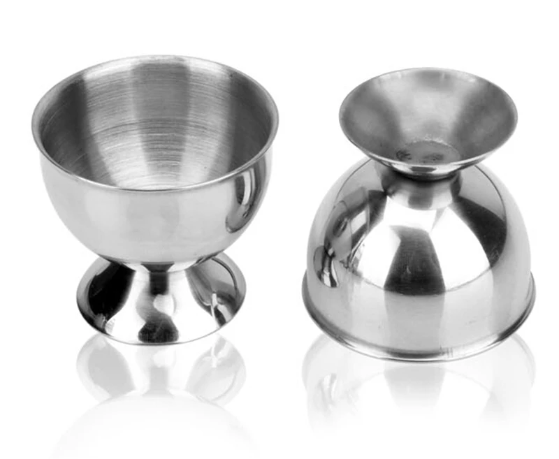 Stainless Steel Egg Cup Soft Boiled Eggs Holder 4pc Set Egg Stand Storage Tray Table Cup