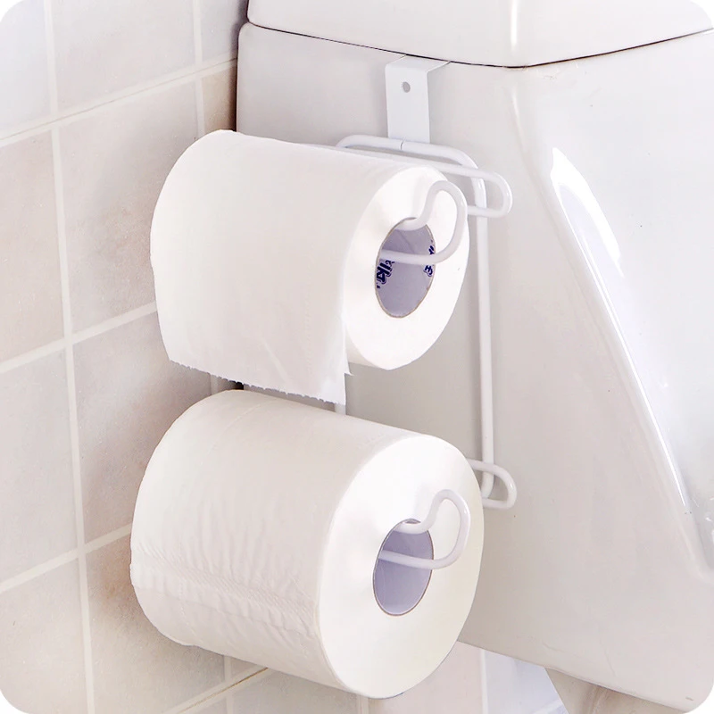 

1Pc Stainless Steel toilet paper holder Towel Rack Spray Painting Door U-type Double hooks Toilet Hardware Bathroom Accessories